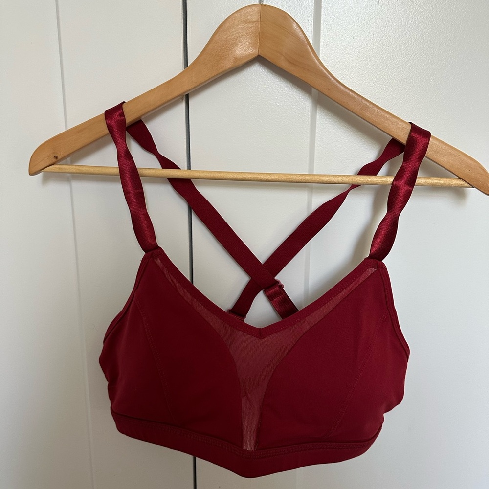 Born Primitive Crisscross Back Mesh Red Sportsbra
